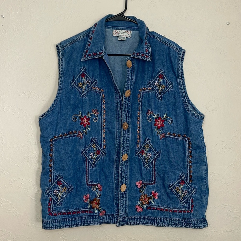 😍New Directions Plus Denim Vest NWOT